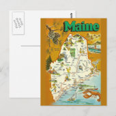 Postale Carte de l'État du Maine (Devant / Derrière)