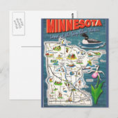 Postale Carte de l'État du Minnesota (Devant / Derrière)