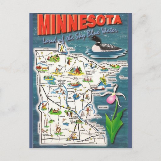 Postale Carte de l'État du Minnesota (Devant)