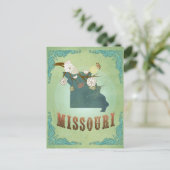 Postale Carte de l'État du Missouri - Vert (Debout devant)