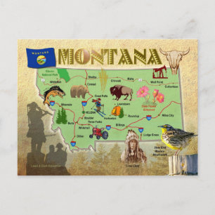 Postale Carte de l'État du Montana
