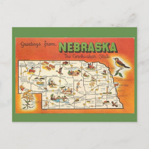 Postale Carte de l'État du Nebraska