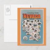 Postale Carte de l'État du Nevada (Devant / Derrière)