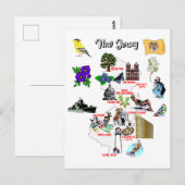 Postale Carte de l'état du New Jersey (Devant / Derrière)