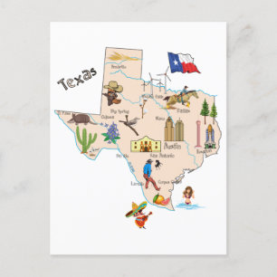 Postale Carte de l'État du Texas
