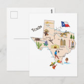 Postale Carte de l'État du Texas (Devant / Derrière)