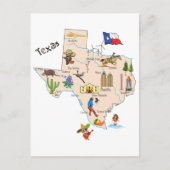 Postale Carte de l'État du Texas (Devant)