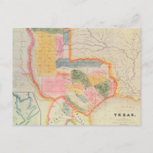 Postale Carte de l'état du Texas 1835