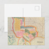 Postale Carte de l'état du Texas | 1835 (Devant / Derrière)