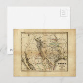 Postale Carte de l'état du Texas (1846) (Devant / Derrière)