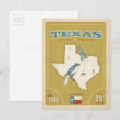 Postale Carte de l'État du Texas | L'État Étoile Unique (Devant / Derrière)