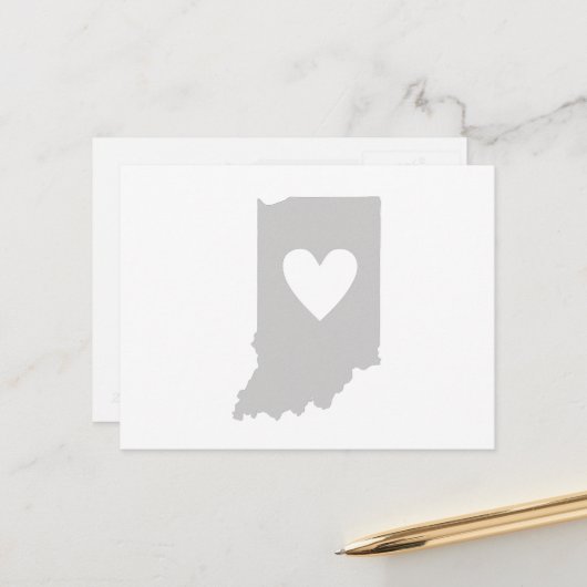 Postale Carte de l'état gris de l'Indiana Forme Oosier Coe (Devant/Arrière en situation)