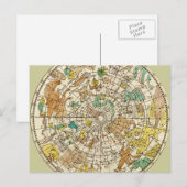 Postale Carte de l'étoile du ciel du Nord et des constella (Devant / Derrière)