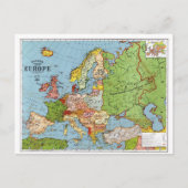 Postale Carte de l'Europe (Devant)