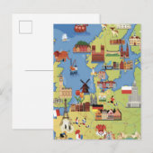 Postale Carte de l'Europe (Devant / Derrière)