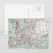 Postale CARTE DE L'EUROPE, 12ème SIÈCLE (Devant / Derrière)