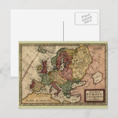 Postale Carte de l'Europe 1721 (Devant / Derrière)