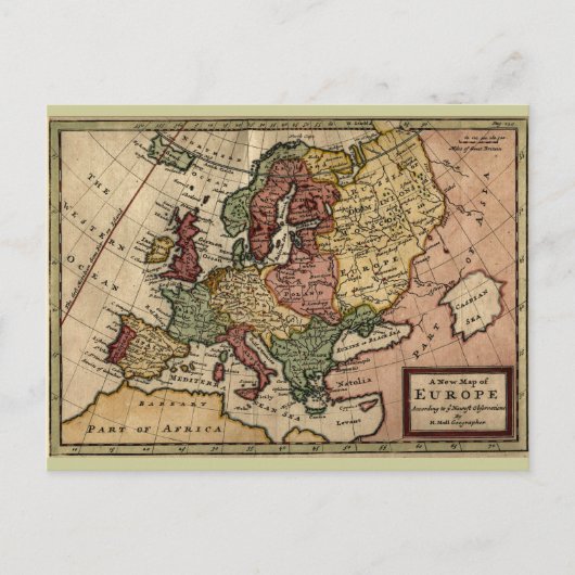 Postale Carte de l'Europe 1721 (Devant)