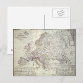 Postale Carte de l'Europe, 1841 (Devant / Derrière)