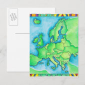 Postale Carte de l'Europe 3 (Devant / Derrière)