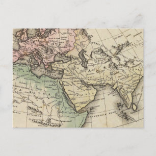 Postale carte de l'Europe, de l'Afrique du Nord et de l'As