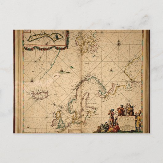 Postale Carte de l'Europe du Nord (Devant)