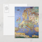 Postale Carte de l'Europe du XVIe siècle (Devant / Derrière)