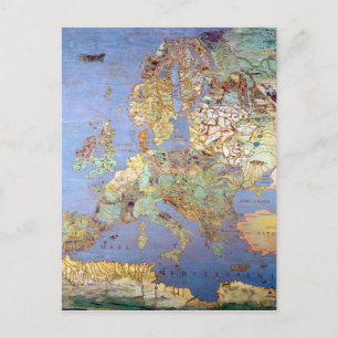 Postale Carte de l'Europe du XVIe siècle