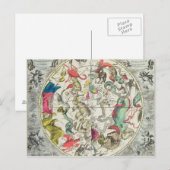 Postale Carte de l'hémisphère Sud (Devant / Derrière)