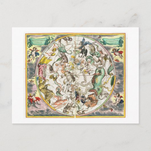 Postale Carte de l'hémisphère Sud, de 'The Celestia (Devant)