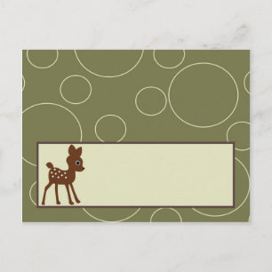 Postale Carte de lieu écrite Forrest Animal Owl Deer Bird