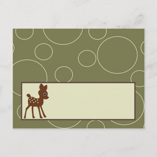 Postale Carte de lieu écrite Forrest Animal Owl Deer Bird (Devant)