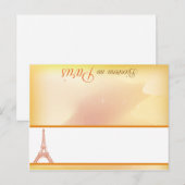 Postale Carte de lieu écrite Paris Peach (Devant / Derrière)
