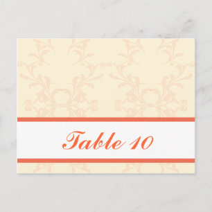 Postale Carte de lieu écrite Pinkish/Peach Scrolls formels