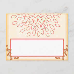 Postale Carte de lieu écrite rose et Brown floral