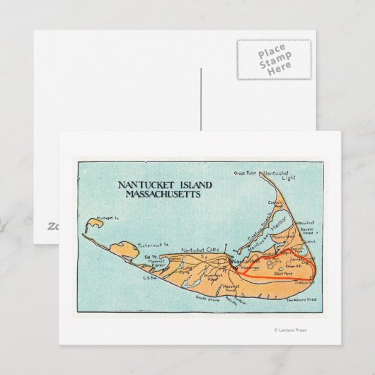 Postale Carte de l'île (Devant / Derrière)