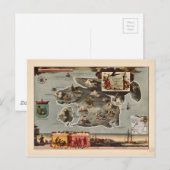 Postale Carte de l'île au trésor par Robert Louis Stevenso (Devant / Derrière)