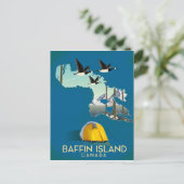 Postale carte de l'île de Baffin affiche de voyage Canada (Debout devant)