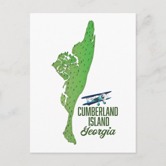 Postale Carte de l'île de Cumberland (Devant)
