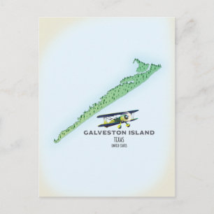 Postale Carte de l'île de Galveston Texas États-Unis