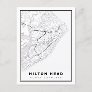 Postale Carte de l'île de Hilton