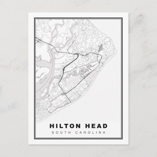 Postale Carte de l'île de Hilton Head (Devant)