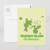 Postale Carte de l'île de Komodo Indonésie (Devant / Derrière)