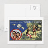 Postale Carte de l'île de Moorea (Devant / Derrière)