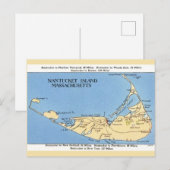 Postale Carte de l'île de Nantucket  (Devant / Derrière)
