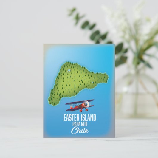 Postale carte de l'île de Pâques Rapa Nuii (Debout devant)