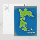 Postale Carte de l'île de Patmos Grèce (Devant / Derrière)