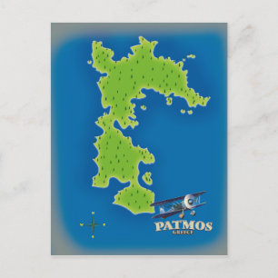 Postale Carte de l'île de Patmos Grèce