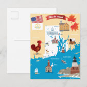 Postale Carte de l'île de Rhode (Devant / Derrière)