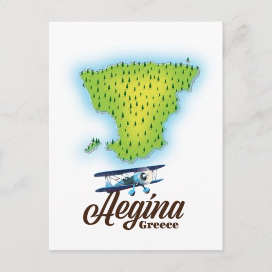 Postale Carte de l'île d'Égine Grèce (Devant)